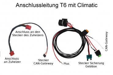 Plug&Play Umrüstsatz Standheizung Zuheizer + Webasto 1533 für VW T6 Climatic