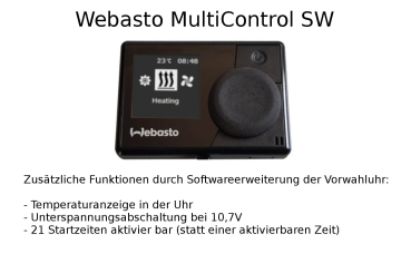 Webasto MultiControl Car SW Vorwahluhr 