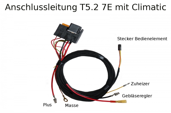 Standheizung Zuheizer Dauerbetrieb Webasto MultiControl SW für VW T5 7E Climatic