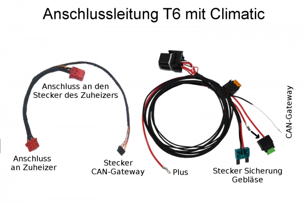 Plug&Play Standheizung Zuheizer mit Webasto MultiControl SW für alle T6 Climatic