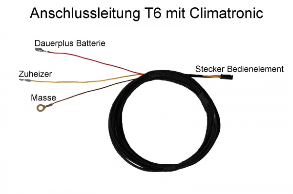 Standheizung Zuheizer Umrüstsatz ohne Bedienelement für VW T6 7E mit Climatronic