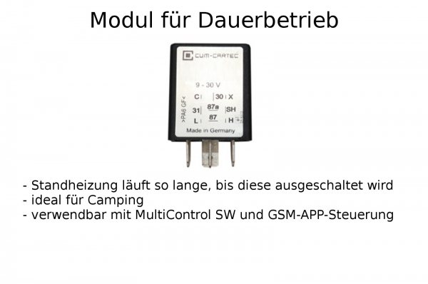 Standheizung Zuheizer Dauerbetrieb Webasto MultiControl SW für VW T6 7E  Climatic 