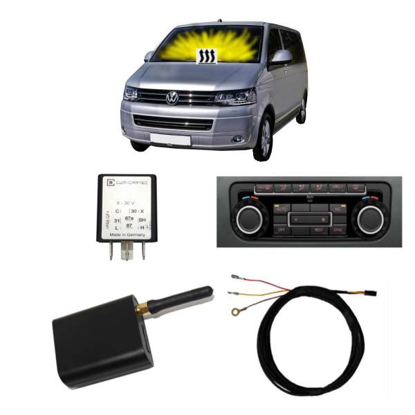 Standheizung Zuheizer Dauerbetrieb + GSM Fernbedienung für VW T5 7E Climatronic