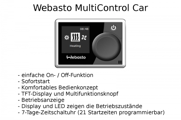 Plug&Play Zuheizer zur Standheizung mit Webasto MultiControl für VW T6  Climatic 